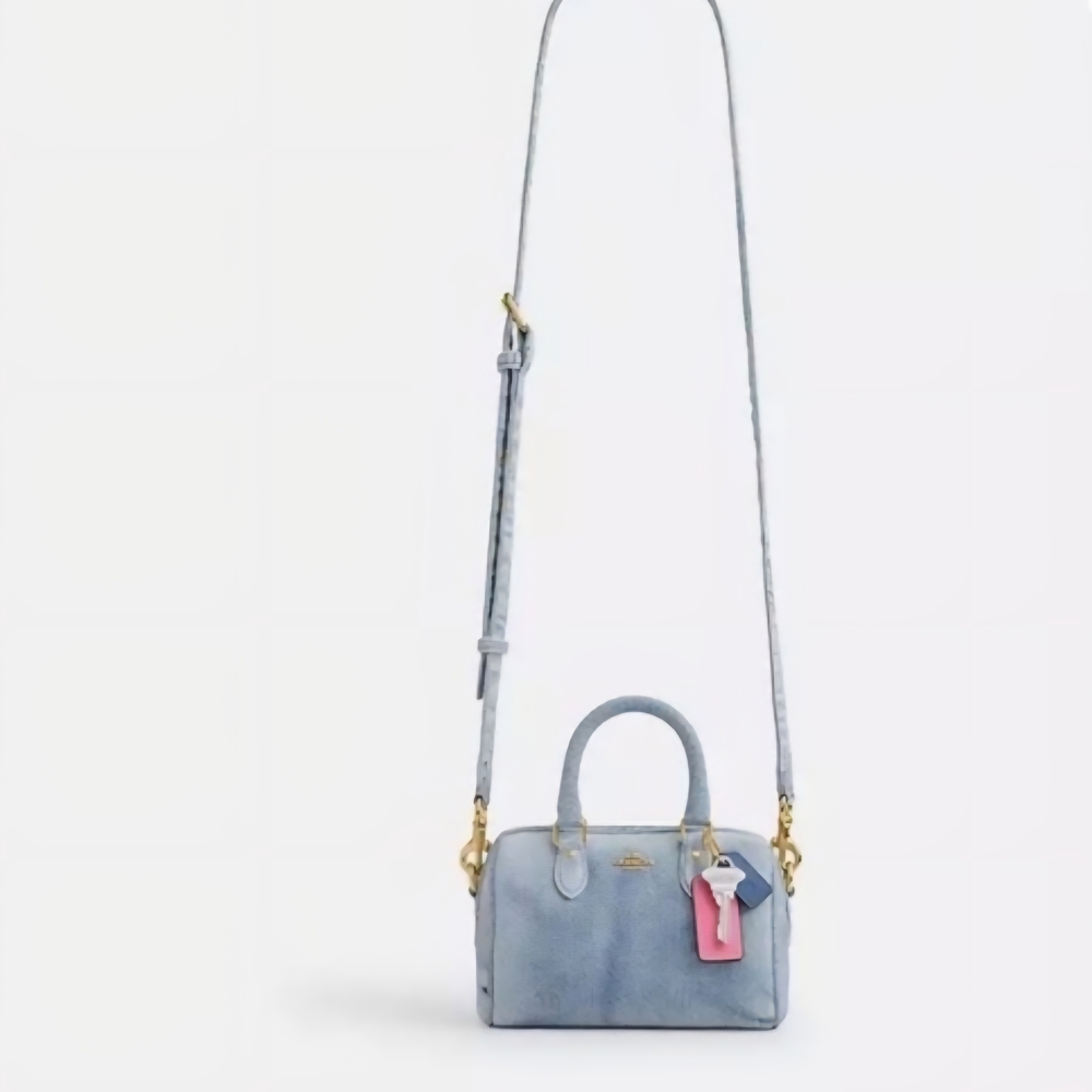 NWT Coach Loved Denim Mini Rowan Crossbody - Blue Denim SAME DAY SHIP - Picture 4 of 12
